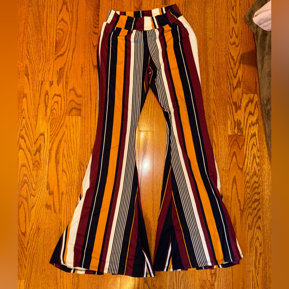 Striped Flare Pants in Multicolor